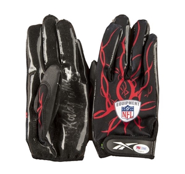 Roddy White Game Worn and Signed Pair of Gloves (White LOA)